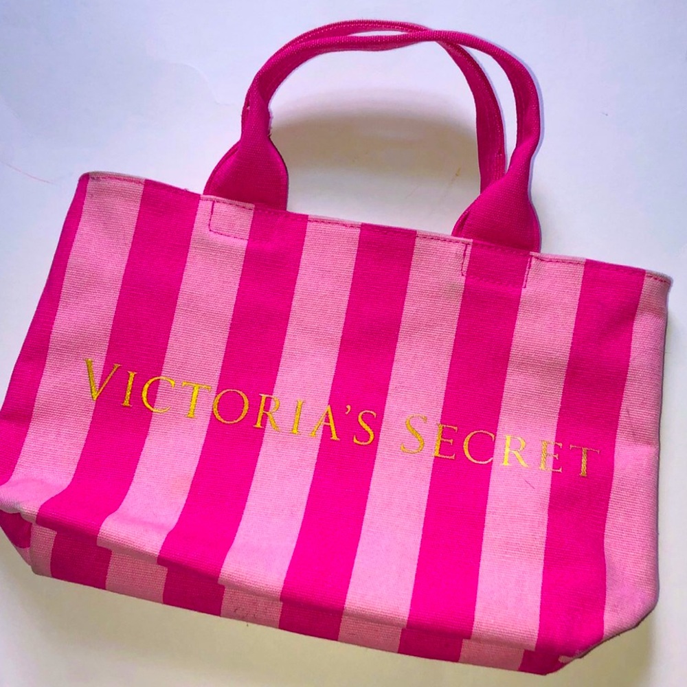 Victorias Secret Striped Tiny Canvas Bag